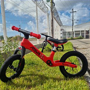 Bicicleta Bike Infantil Equilíbrio Balance Rava Aro 12 Vermelho Nylon