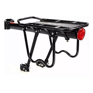 BAGAGEIRO MTB ALUMINIO PRETO C/ AJUSTE CARGA LIMITE 25KG