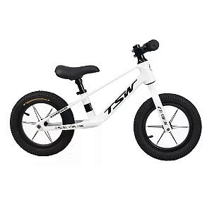 Bicicleta Bike Infantil Equilíbrio Balance Alum. TSW Aro 12 Branco
