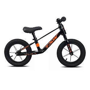 Bicicleta Bike Infantil Equilíbrio Balance Alum. TSW Aro 12 Preta