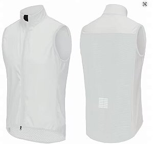 Jaqueta Corta Vento Jersey Colete Sem mangas Ipermeável Branca Ziper Duplo