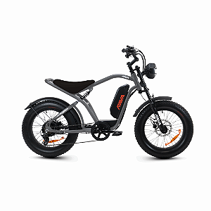 BICICLETA ELÉTRICA RAVA E-CHOPPER CINZA 800W LITHIUM (BIKERNAUTA)