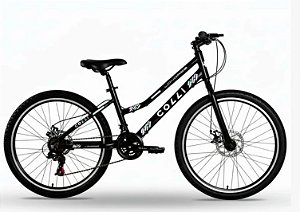 BICICLETA COLLI LONDRES ARO 24 F.DISCO 7V PRETO FOSCO  (BIKERNAUTA)