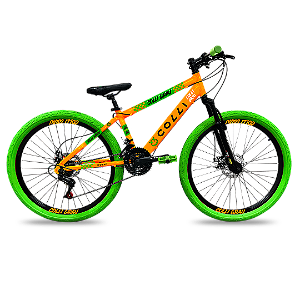 BICICLETA COLLI GRAU ARO 26 AÇO F.DISCO 21V LARANJA COM PRETO (BIKERNAUTA)