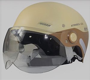 CAPACETE LTX DE SCOOTER BEGE/MARROM TAMANHO G COM VISEIRA