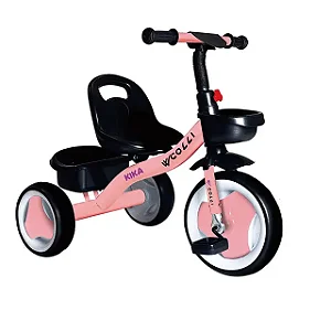 TRICICLO KIKA C/ CESTINHA ROSA BABY (BIKERNAUTA)
