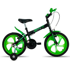 BICICLETA HOUSTON PIX ARO-16 PRETA / VERDE 11 S