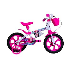 BICICLETA ARO 12 FEMININA CAIRU MINI SEREIA BRANCO/ROSA