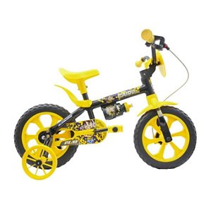 BICICLETA ARO 12 CAIRU PLAY KIDS PRETO/AMARELA