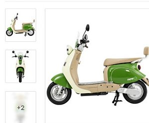 BICICLETA SCOOTER ELET CAPPUCCINO 1000W VERDE MILITAR / BRANCO B-LITIO 60V (BIKERNAUTA)