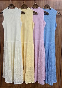 Vestido Tricot Rendado