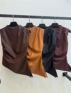 Blusa Couro Mavie