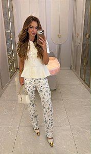 Calça Reta Floral