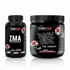 Combo Dark Side Pré Treino 210g + ZMA Testo Booster 30 Tabletes | Foco, Energia, Força, Definição e Queima de Gordura
