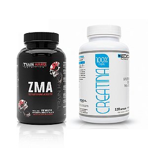 Combo Creatina Pura 120 Cápsulas + ZMA Testo Booster 60 Cápsulas