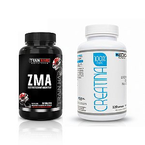 Combo Creatina Pura 120 Cápsulas + ZMA Testo Booster 30 Tabletes