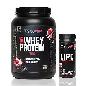 Combo Whey Protein Concentrado 900g + Lipo Thermo Hardcore Termogênico 60 Cápsulas