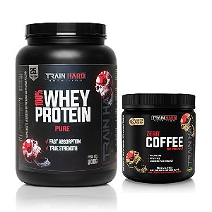 Combo Whey Protein Concentrado 900g + Zero Coffee Limão 450g Pré Treino Sem Cafeína | Massa Muscular, Energia e Foco
