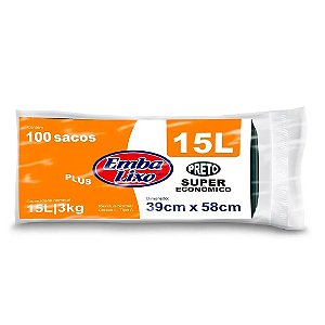 Saco de Lixo 15L Plus