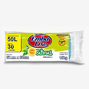 Saco de Lixo 50L Neutralizador de Odores Citrus