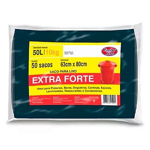 Saco de Lixo Extra Forte 50L