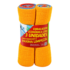 Kit 3 Panos de Chão Microfibra Celeste