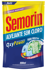 Alvejante Sem Cloro Lava Roupas Semorin 900ml Refil Oxy Power