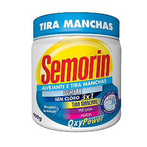 Alvejante Sem Cloro Em Pó White Roupas Brancas Semorin 400g