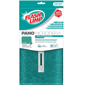Pano Microfibra Para Chão com Furo 50cmx60cm Flash Limp