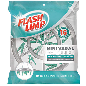 Mini Varal Redondo 16 Prendedores Flash Limp