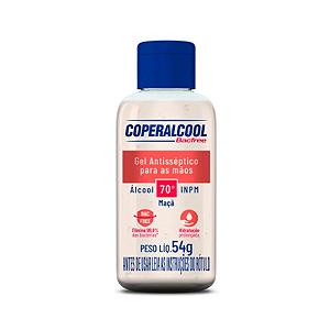 Gel Higienizador de Mãos Coperalcool Bacfree Maça 70°INPM 54g