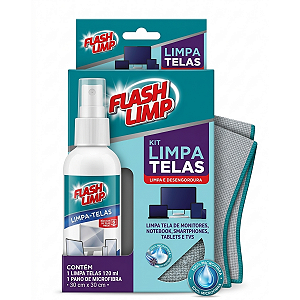 Kit Limpa Telas Flash Limp Spray 120ml Com Pano De Microfibra