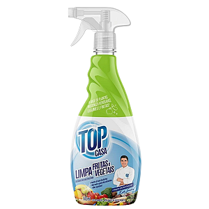 Limpa Frutas e Verduras Desinfeta Hortifruticolas Linha Edu Guedes 500ML com Gatilho Top Casa