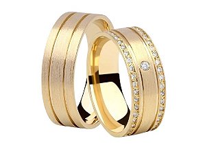 Aliança de Ouro 72 Diamantes Infinity Brilhante
