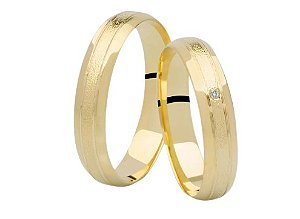 Aliança de Ouro Fosca Diamante Infinity