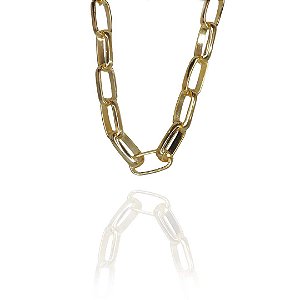 Pulseira de Elos Intercalados Grandes Banho de Ouro 18k