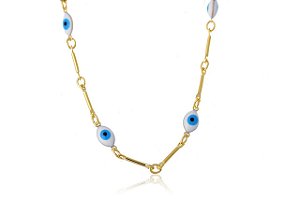 Pulseira Olho Grego Banho de Ouro 18k