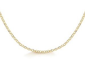 Corrente Malha Elo Portugues Em Ouro Amarelo 18k - 40 Cm