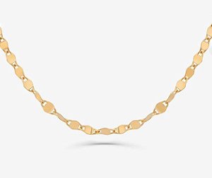 Corrente Malha Piastrine Em Ouro Amarelo - 45 Cm