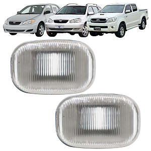 Par Lanterna Lateral Paralama Pisca Seta Corolla Fielder Hilux SW4 Sem Soquete Cristal