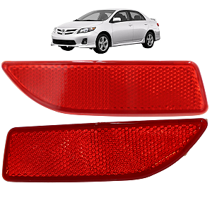 Par Refletor Olho Gato Parachoque Traseiro Corolla 2012 2013