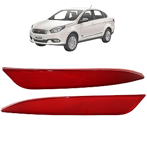 Par Refletor Olho Gato Parachoque Traseiro Grand Siena Direito Esquerdo