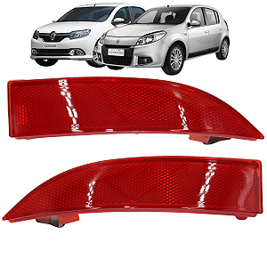 Par Refletor Olho De Gato Parachoque Traseiro Sandero Logan 2013 14 15 16 2017