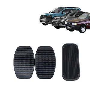 Kit Capa Pedal Acelerador Freio Embreagem Fiat Uno Elba Prêmio Borracha