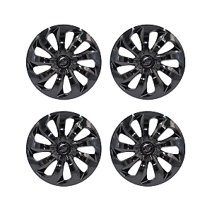 Jogo 4 Calota Velox Black Renault Fiat Ford Hyundai Renault Aro 14 Preto