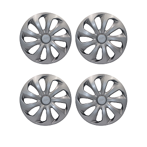 Jogo 4 Calota Aro 13 Velox Silver Peugeot Fiat Citroen Volkswagen Prata