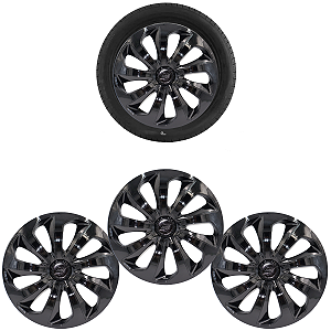 Jogo 4 Calota Velox Black GM Fiat Volkswagen Peugeot Citroen Renault
