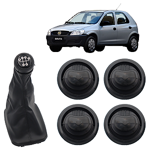 Manopla Coifa Câmbio Celta 2007 a 15 Preto Difusor Saida Ar