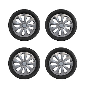 Kit com 4 Calotas Velox Prata