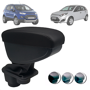 Encosto Descanso de Braço Apoio Ecosport 10 a 12 Fiesta 11 a 14 Preto Couro Ecológico